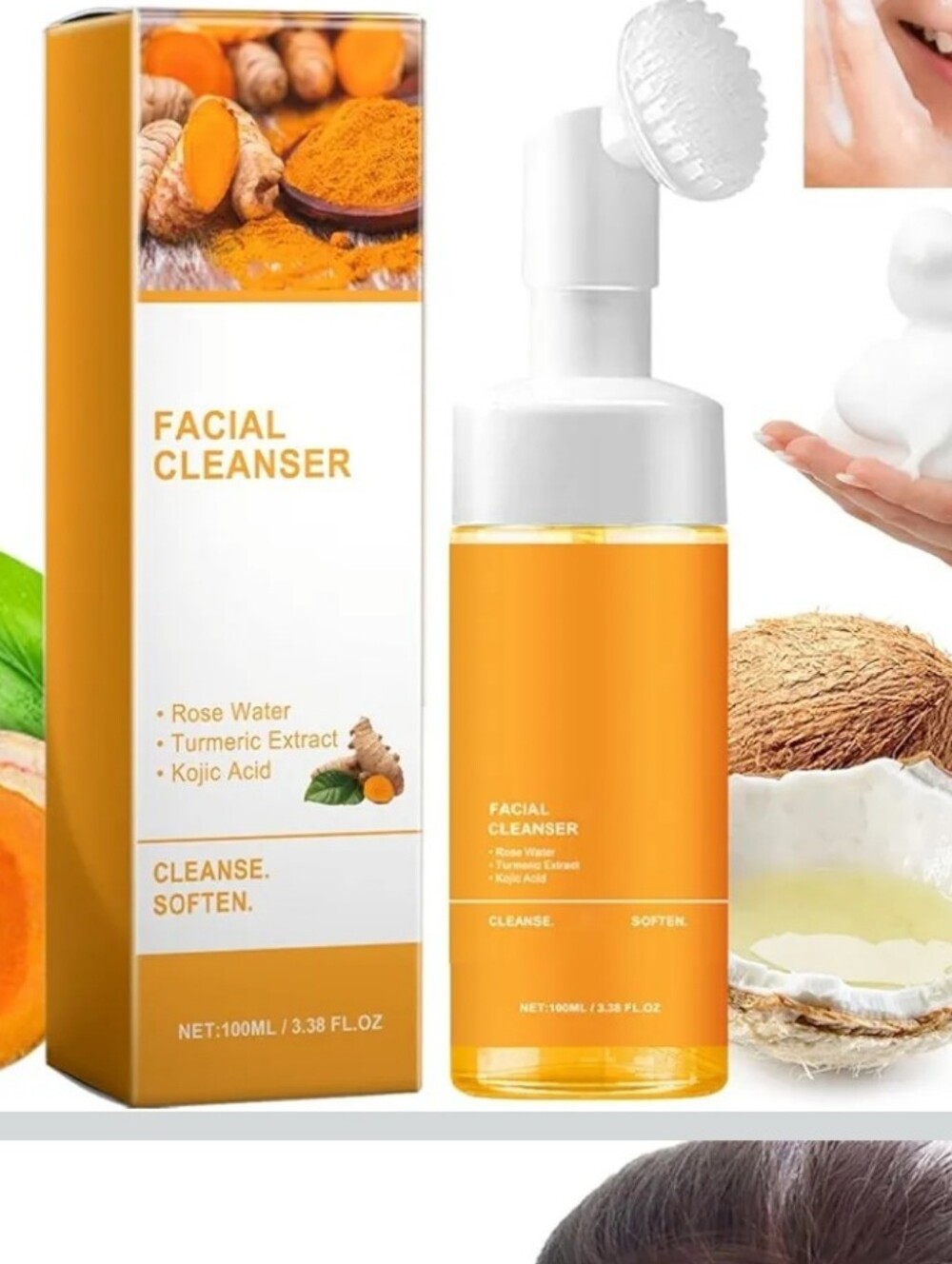 Facial Cleanser - Hydrating Turmeric & Coconut Foam
